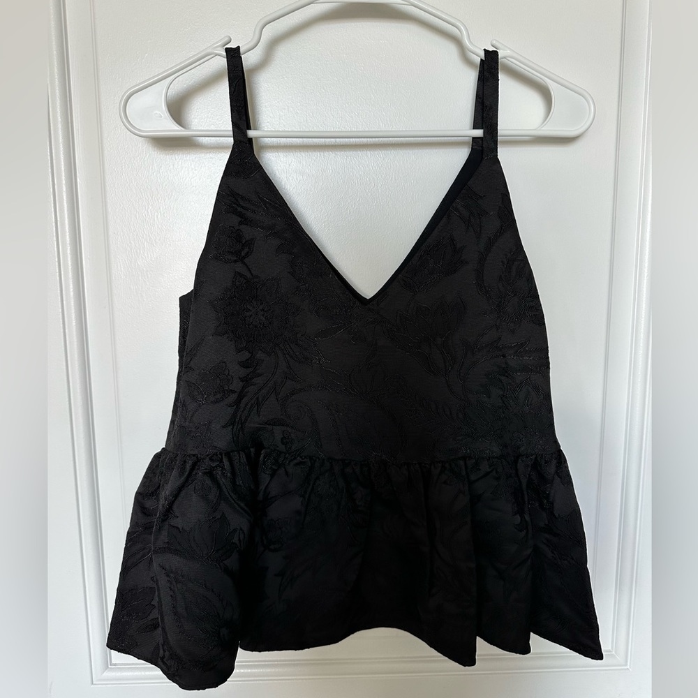 Express floral jacquard babydoll top
